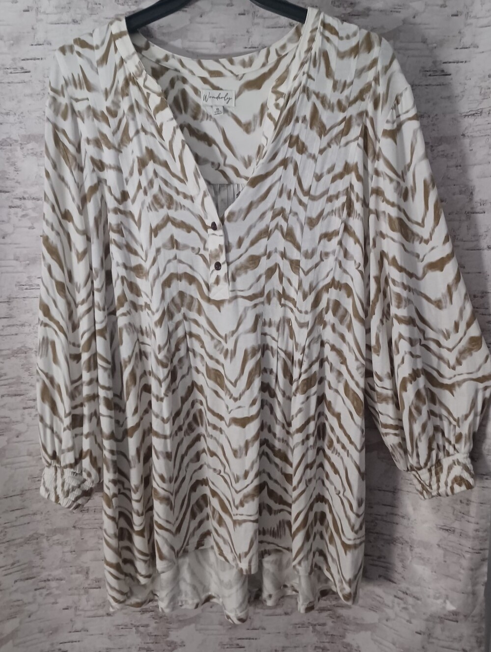 Wonderly Pleated Boho Blouse Sz XL